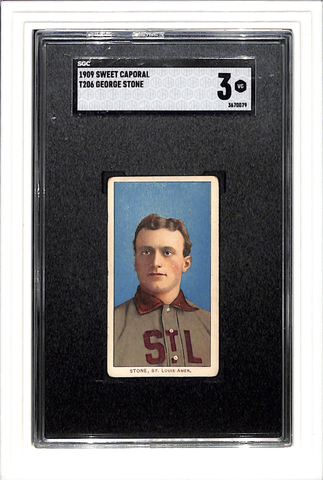 1909-1911 T206 George Stone SGC 3 SN 3670079