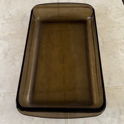 VTG PYREX Rectangle Amber Brown Casserole Dish 12x7.5x2  CORNING Baking Pan 232