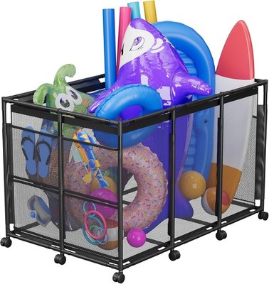 Pool Float Storage   XXL Large Outdoor Pool Toy Storage Organizer for Pool Noodl