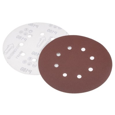 10Pcs 7'' 8 Hole Hook&Loop Sanding Disc 180 Grit Flocking Sandpaper Sander Paper