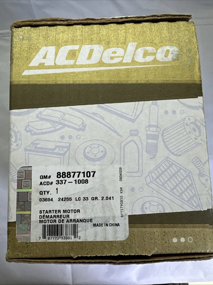 Motor de arranque ACDelco 337‐1008 - GM 88877107: devolución del cliente después del montaje, nuevo Foto 2 de 4