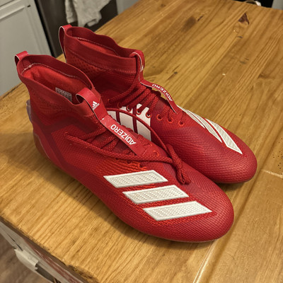 adidas Adizero Primeknit Football Cleats Red White Men's Size 14