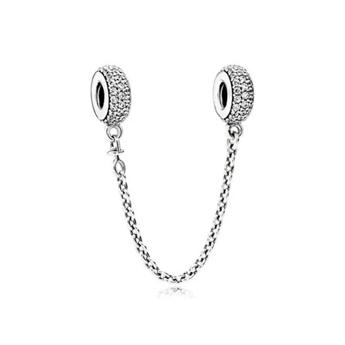 Funkelnde Sicherheitskette Charms passend 925 Original Bettelarmband Damen 925 Silber - Bild 28 von 44