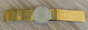 Vintage Goldtone Fish Scale Stretch Belt Size Small