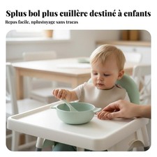 Set bol et cuillère enfant, vaisselle créative, insigne personnalisable