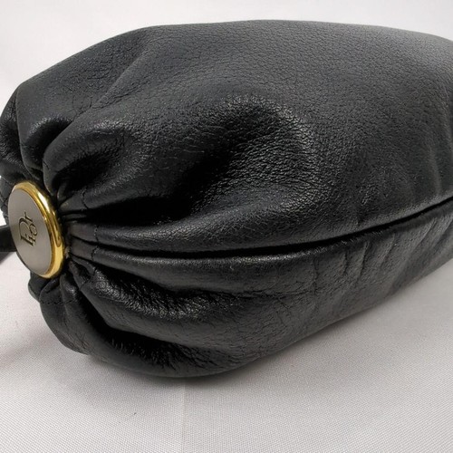 CHRISTIAN DIOR Bolso de Hombro Tambor Vintage Bolso Bandolera Pequeño Cuero Negro - Imagen 6 de 17