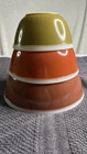 PYREX Americana Nesting Bowl Set of 3, Fall Colors  402 403 404 Vintage SET