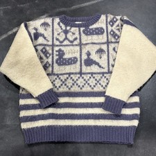 Vintage Alafoss Icewool Crewneck Sweater Women's Size M Fair Isle Iceland