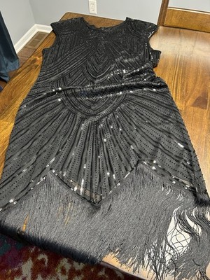Unbranded Women s Flapper Style Dress Size XXL Sequins, Zipper, Fringe NWOT 