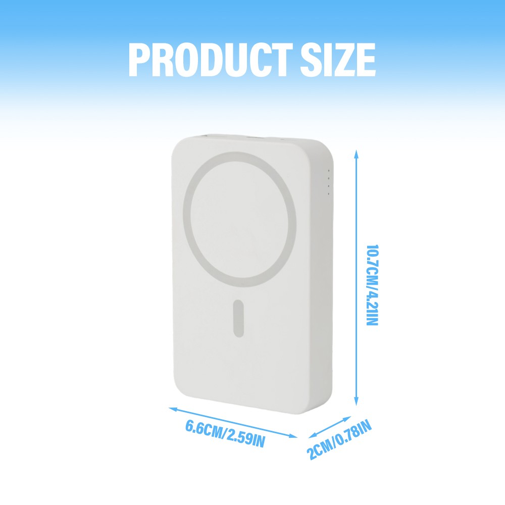 Power 10000mAh Bank Magnetic Wireless with Foldable Stand and LED Indicator