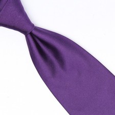 Polo Ralph Lauren Silk Necktie Mens Solid Purple Twill Woven Tie Italy