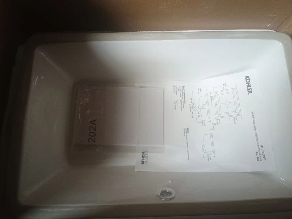 Fregadero de baño Kohler Artifacts 21-1/4" rectangular bajo montaje K-21783 Foto 4 de 4