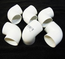 Lot of 6 Charlotte Pipe Schedule 40 2in x 2in Dia. Slip x Slip 90 deg PVC Elbow