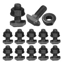 12pcs M8x20mm t Slot Drop-in Bolt with M8 Hexagon Flange Nuts Black