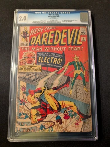 Marvel Comic Daredevil 2 CGC Graded 2.0 2nd Appearance of Electro Fantastic Four