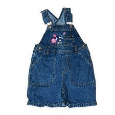 Vintage Disney Mickey  Co Minnie Mouse embroidered denim shortalls girls size 6