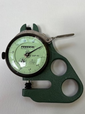 Federal 22P 10 Dial Indicator Thickness Gauge   .0001'' Resolution   MINT
