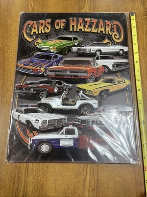 Cars Of Hazzard Tin Metal Sign Retro Muscle Car Garage Man Cave Wall Decor 12x16