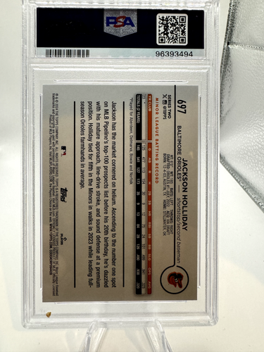 2024 TOPPS SP #697 JACKSON HOLLIDAY PSA 9 - Picture 2 of 2