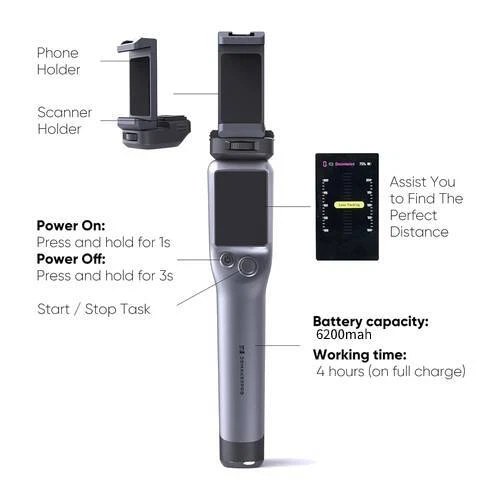 Empuñadura inteligente portátil 3DMakerpro conexión al teléfono para escáner 3D Seal/Seal Lite Foto 2 de 4