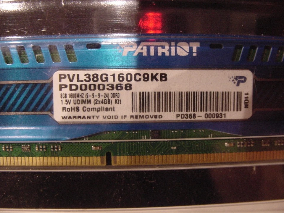 COMPUTER PC MEMORY - PATRIOT 8GB 1600MHz DDR3 1.5V UDIMM 2X4GB - Image 3 of 3