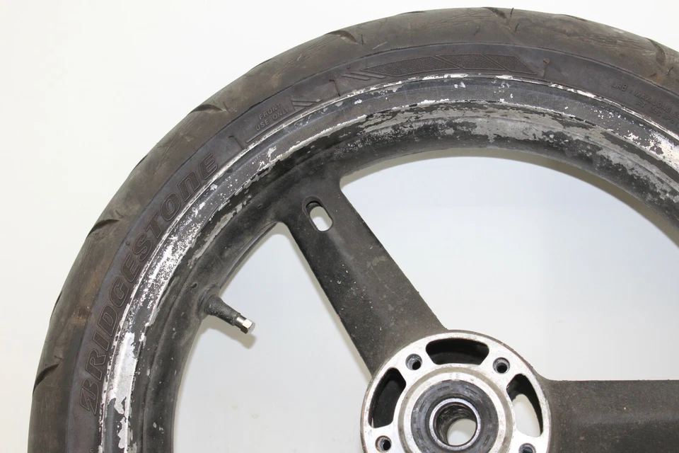 Llanta delantera Suzuki GSXR 600 GSXR 750 2001-2005 OEM con neumático ligero bamboleo Foto 3 de 4