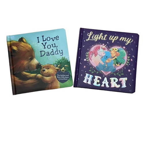 2 Pk Childrens Books I Love You Daddy and Light Up My Heart Thick Soft Cover EUC