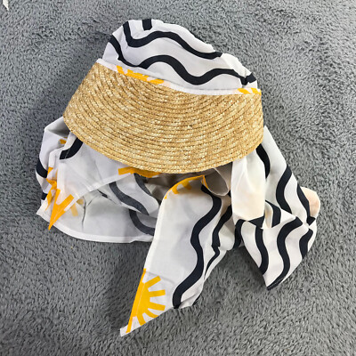 LF Markey Bandana Visor Hat Headwrap Floral Print Straw Hat Sun | eBay