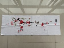Handmade Gift completed finished cross stitch 34.65''x 10.24''peach blossom bird