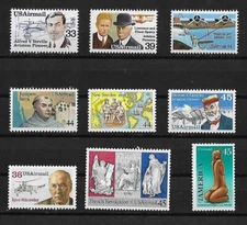 US Airmail 1985-1989 Stamp Set of 9 Scott #C113 - C121