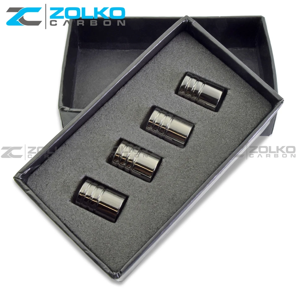 VALVE STEM CAPS WHEEL TIRE BLACK CHROME FOR CADILLAC  - US SELLER VE05 - Image 4 of 4