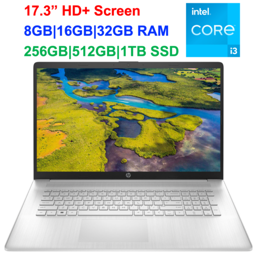 2023 Newest HP 17.3" HD+ Laptop, Intel Core i3-1125G4, Up to 32GB RAM & 1TB SSD - Picture 1 of 7