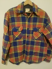 Vintage 1960s 70s Fox Kanpp Plaid Shirt Hunting 