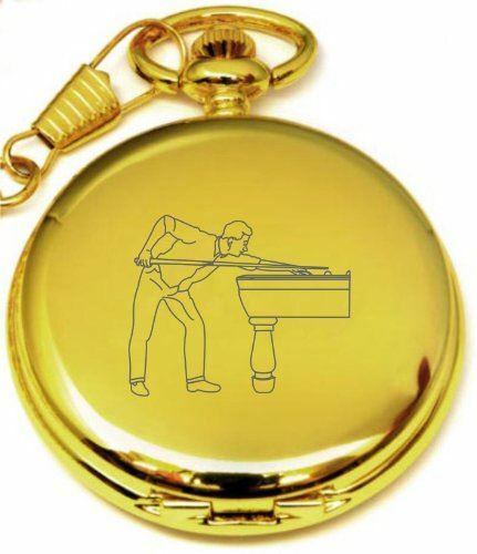 PERSONALISED GOLD SNOOKER POCKET WATCH PW56 - 第 1/1 張圖片