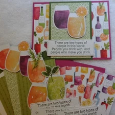 Stampin Up! Card Kit CELEBRATORY SIP Funny Wine & Alcoholic Drinks FUN Holiday