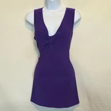 D-84 Anthony Purple V-neck Sleeveless Pullover Summer Blouse Size L
