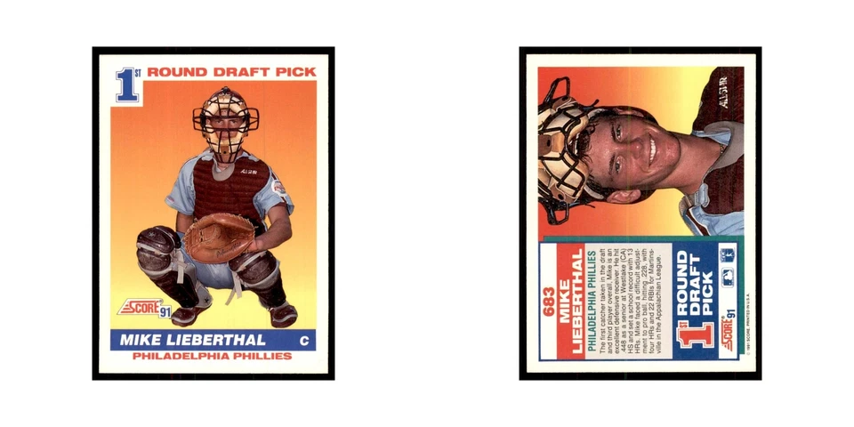 1991 Score Mike Lieberthal Baseball Cards #683 - Image 3 of 3