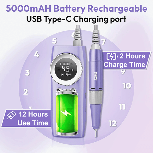 Taladro de uñas 2025 45000 rpm recargable eléctrico manicura pedicura kit EE. UU. - Imagen 22 de 26