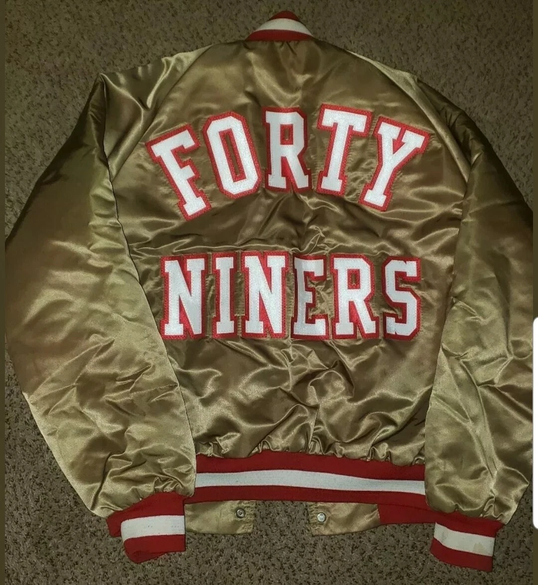 San Francisco 49ers Satin Starter Jacket Vintage Medium Throwback CHALKLINE  | eBay