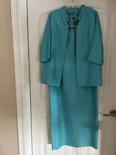 Beaded Maxi Dress/jacket Suit Blue green Town Travel Waldorf-Astoria NY