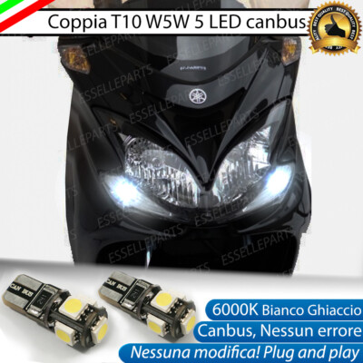 COPPIA LUCI POSIZIONE LED PER YAMAHA MAJESTY 400 2009-2014 T10