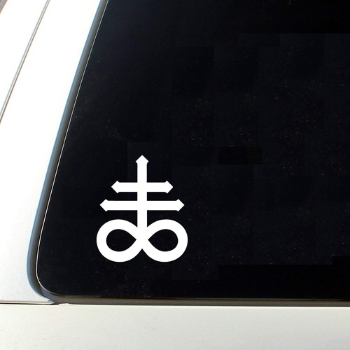 Leviathan Cross Die Cut Vinyl Sticker - Occult Baphomet Pentagram Decal Car 666 - Picture 4 of 10
