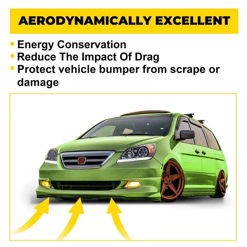 For Honda Odyssey 2005-2007 MU Style Front Bumper Lip Splitter Polypropylene Foto 4 de 4