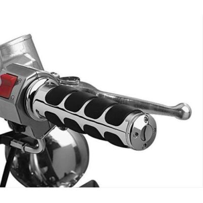 Kuryakyn by Kellermann 6241 ISO Grips - Chrome, 125mm Length, Twist Throttle
