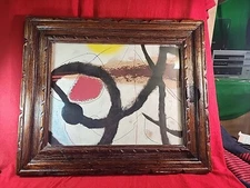 Vintage Joan Miro Print 19x15 Framed 25X20 Abstract Art . Auction Purchase. 
