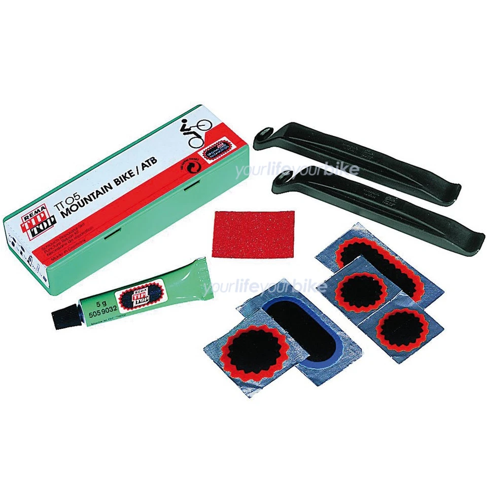 REMA TIP TOP REPARATUR SET FAHRRAD FLICKZEUG SCHLAUCH FLICKEN KIT REIFENHEBER - Bild 1 von 2