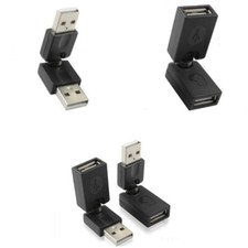 USB 2.0 Male Female 360  Rotation Angle Adapter Connector Charger Extension