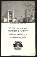 1940 GGIE Golden Gate Expo Brazilian Coffee Store Location "Folder" Sheet