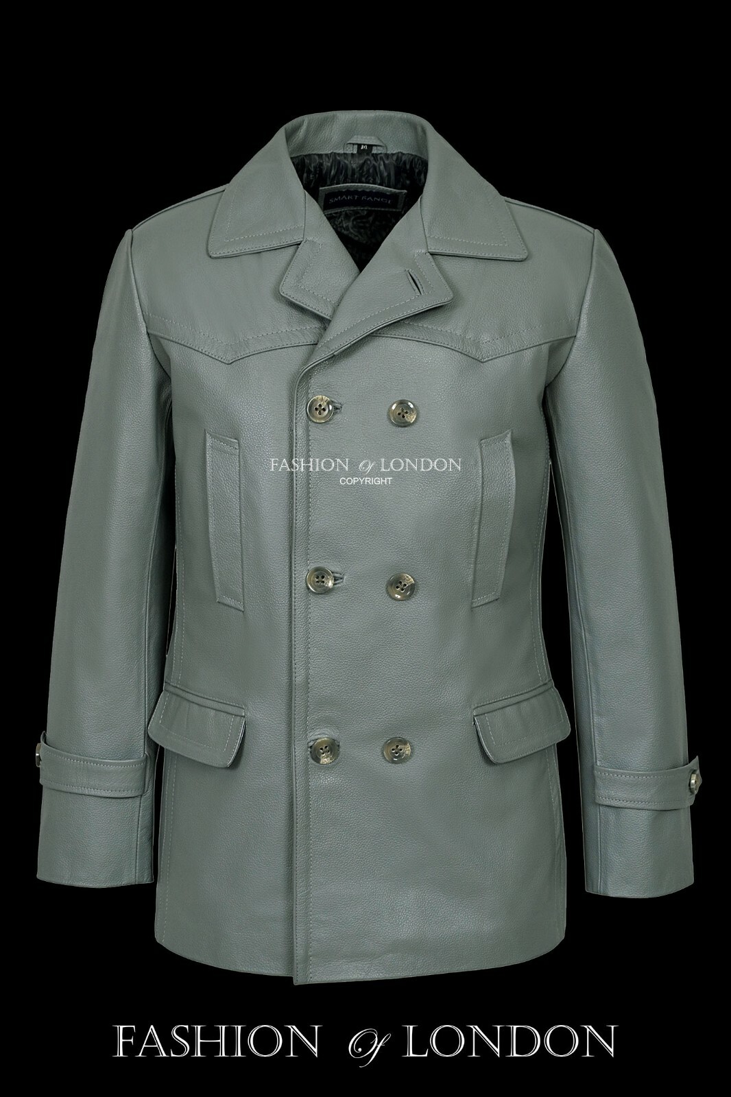 Hombres KRIEGSMARINE Gris Alemán Submarino Chaqueta de piel vaca Guisante Abrigo