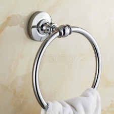 Polished Chrome Brass Wall Mounted Bathroom Towel Ring Holder GD574